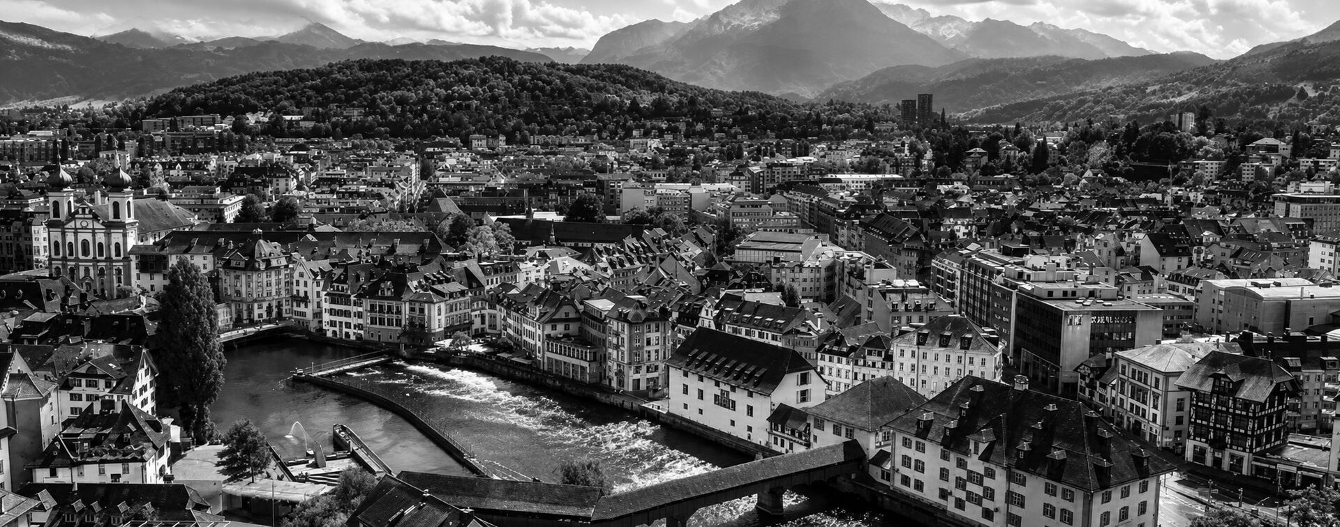 Lucerne old town panorama, Switzerland