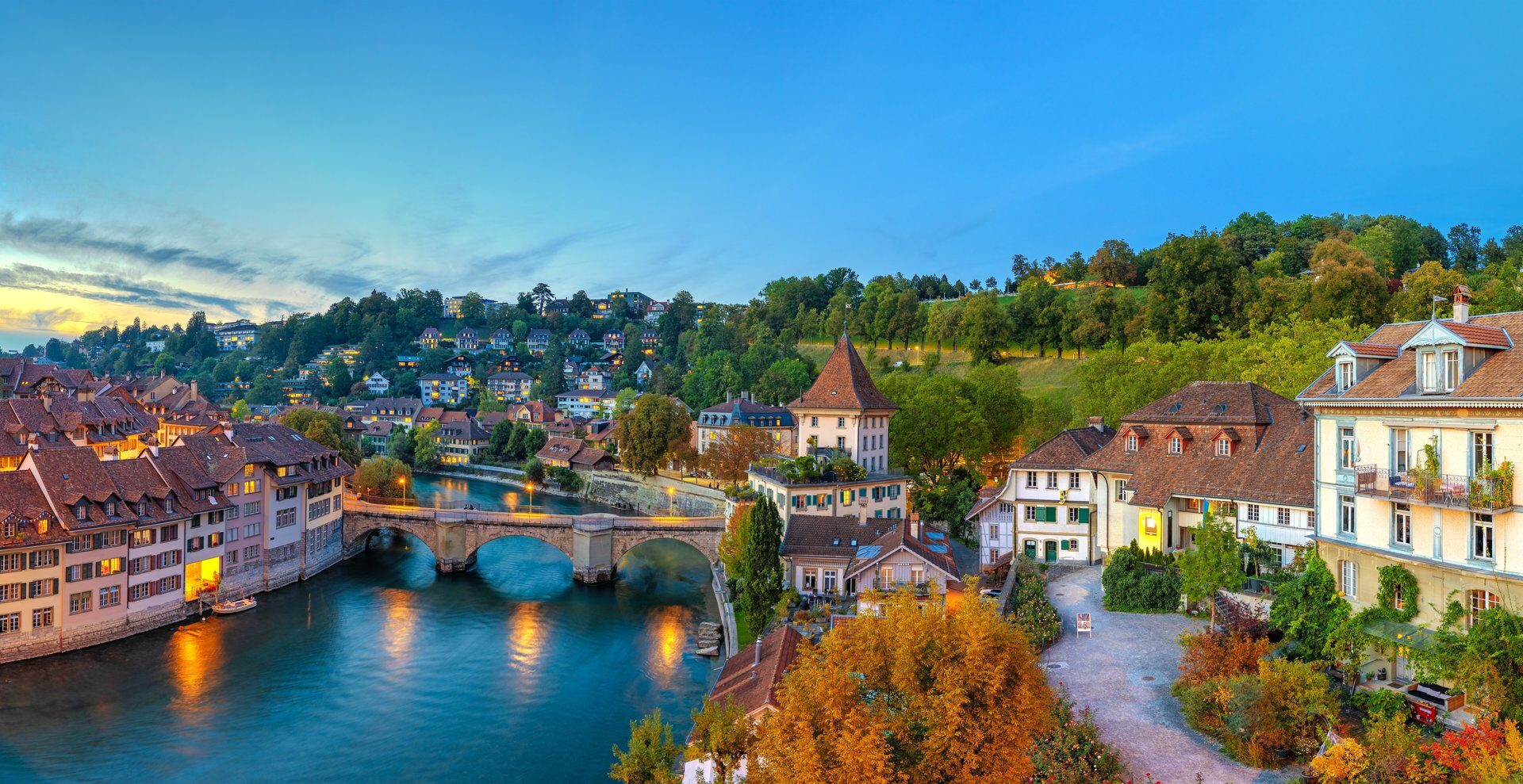 Bern old town on the Aare, Switzerland